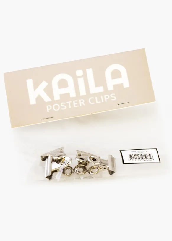 KAILA Poster Clip Silver 20 mm - 4-p