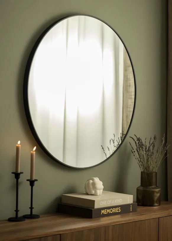 KAILA Rund Spegel Edge Black 90 cm Ø