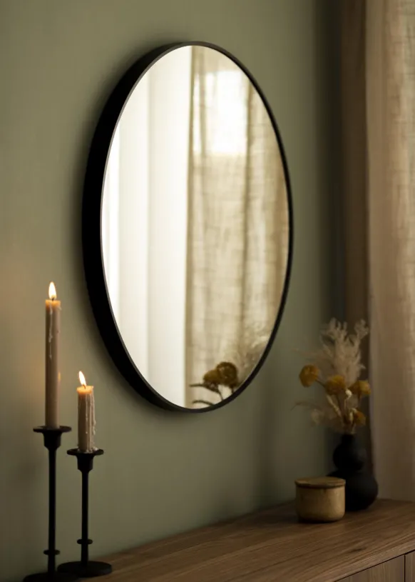 KAILA Rund Spegel Edge Black 70 cm Ø