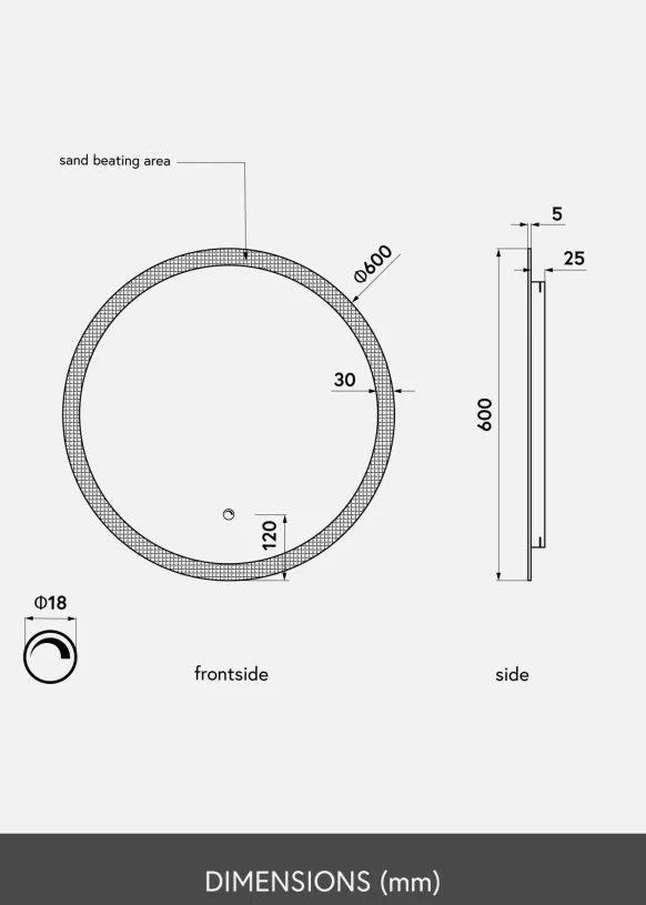 KAILA Spegel Circular LED 60 cm Ø