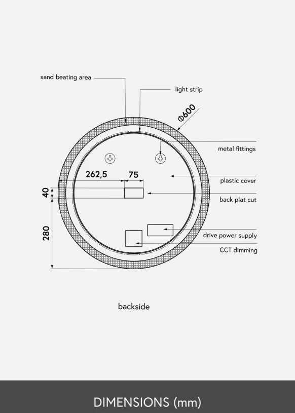 KAILA Spegel Circular LED 60 cm Ø