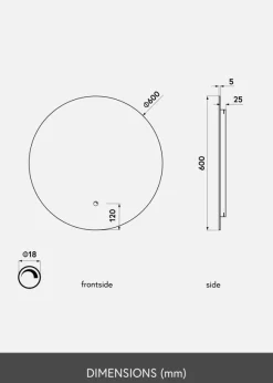 KAILA Spegel LED 60 cm Ø