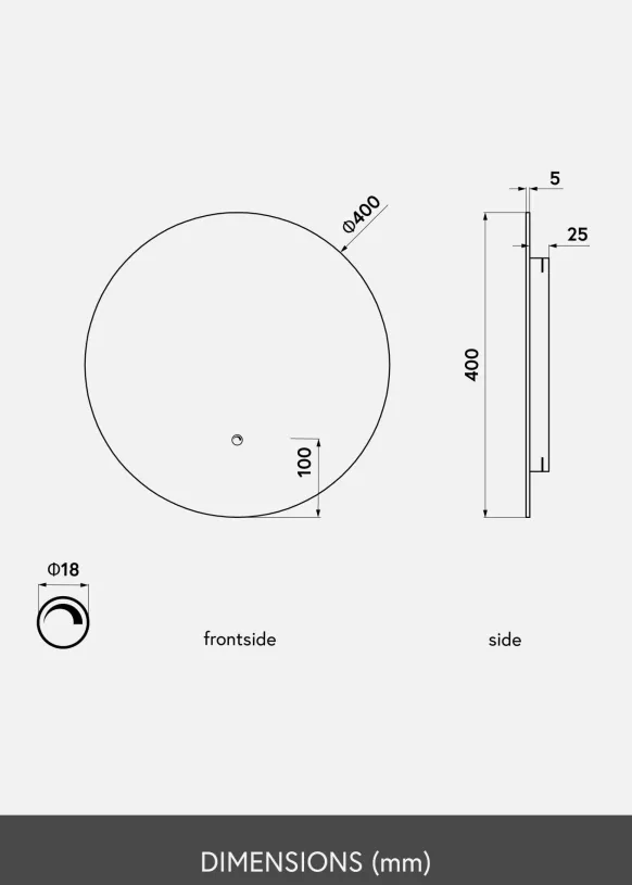 KAILA Spegel LED 40 cm Ø