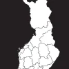 Karta - Finland - Vit Poster (21x29.7 cm (A4))