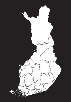 Karta - Finland - Vit Poster (21x29.7 cm (A4))