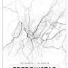 Karta - Fredrikstad - Vit Poster (21x29.7 cm (A4))