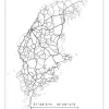 Karta - Gotland - Vit Poster (21x29.7 cm (A4))