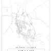 Karta - Iisalmi - Vit Poster (21x29.7 cm (A4))