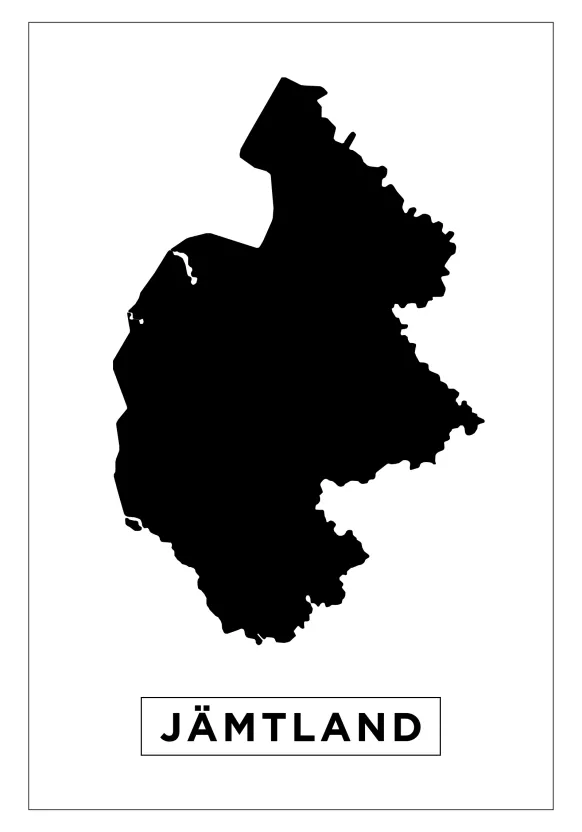 Karta - Jämtland - Vit Poster (21x29.7 cm (A4))