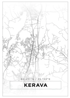 Karta - Kerava - Vit Poster (21x29.7 cm (A4))