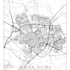 Karta - Lund - Vit Poster (21x29.7 cm (A4))