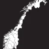 Karta - Norge - Vit Poster (21x29.7 cm (A4))