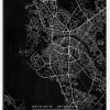 Karta - Oulu - Svart Canvastavla (30x40 cm)