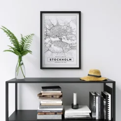 Karta - Stockholm - Vit Poster (21x29.7 cm (A4))