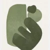 Modern Green Shapes Canvastavla (30x40 cm)