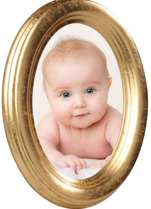 Molly Oval Glas Guld 30x40 cm