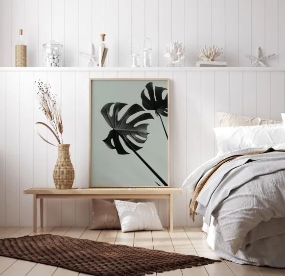 Monstera Teal II Poster (21x29.7 cm (A4))