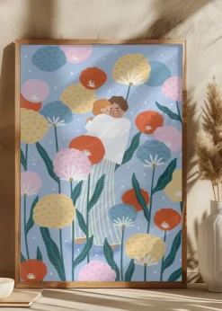 Mother and Child Amongst Flowers Poster (21x29.7 cm (A4))