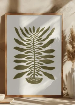 Ne Hundred-Leaved Plant #22 / Lino Print Poster (21x29.7 cm (A4))