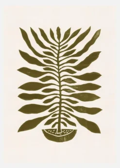 Ne Hundred-leaved Plant #22 / Lino Print Canvastavla (30x40 cm)