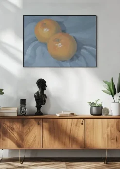 Oranges on Blue Poster (21x29.7 cm (A4))