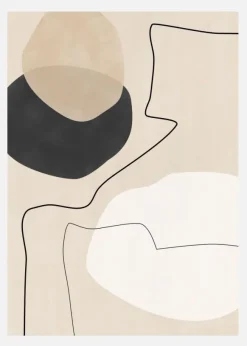 Organic Shapes A Lines Painting Canvastavla (30x40 cm)