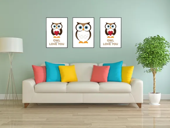 Owl Always Love you - Brun-Svart Poster (21x29.7 cm (A4))