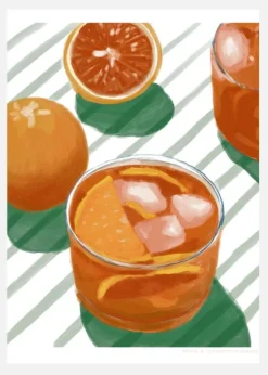 Pandc Cocktailandstripes Copy 2 Canvastavla (30x40 cm)
