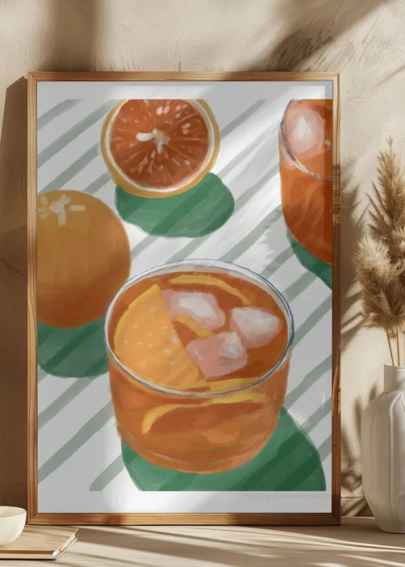 Pandc Cocktailandstripes Copy 2 Poster (21x29.7 cm (A4))