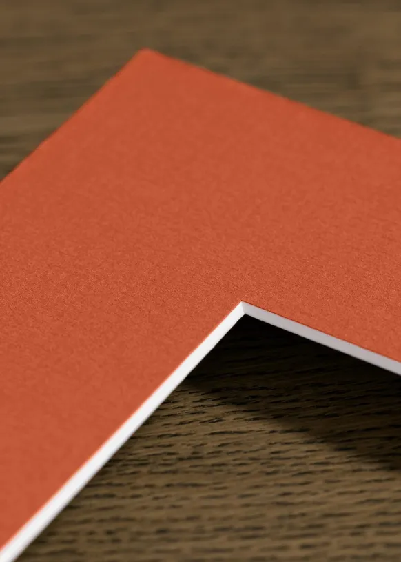 Passepartout Burnt OrangeMåttbeställd (Vit Kärna)