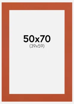 Passepartout Burnt Orange(Vit kärna) 50x70 cm (39x59)