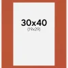Passepartout Burnt Orange(Vit kärna) 30x40 cm (19x29)