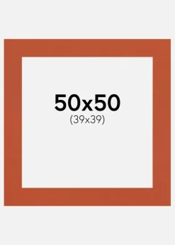 Passepartout Burnt Orange(Vit kärna) 50x50 cm (39x39)