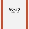 Passepartout Burnt Orange(Vit kärna) 50x70 cm (41x58,4 - A2)
