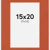 Passepartout Burnt Orange(Vit kärna) 15x20 cm (9x14)
