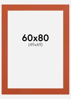 Passepartout Burnt Orange(Vit kärna) 60x80 cm (49x69)