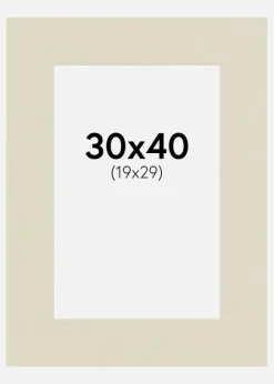 Passepartout Half & Half (Vit kärna) 30x40 cm (19x29)