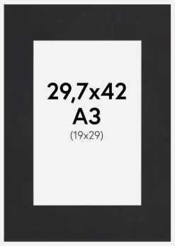 Passepartout Peat Moss (Vit kärna) A3 29,7x42 cm (19x29)