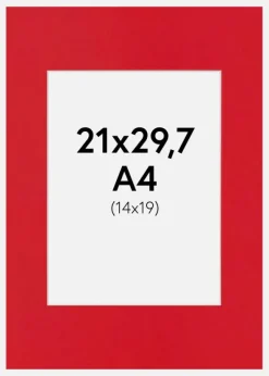 Passepartout Red Hot(Vit kärna) A4 21x29,7 cm (14x19)