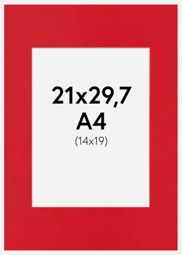 Passepartout Red Hot(Vit kärna) A4 21x29,7 cm (14x19)