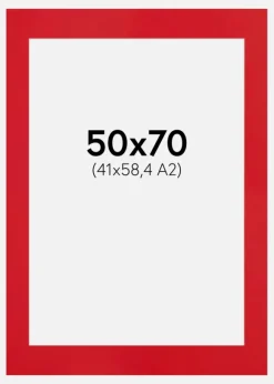 Passepartout Red Hot(Vit kärna) 50x70 cm (41x58,4 - A2)