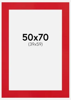 Passepartout Red Hot(Vit kärna) 50x70 cm (39x59)