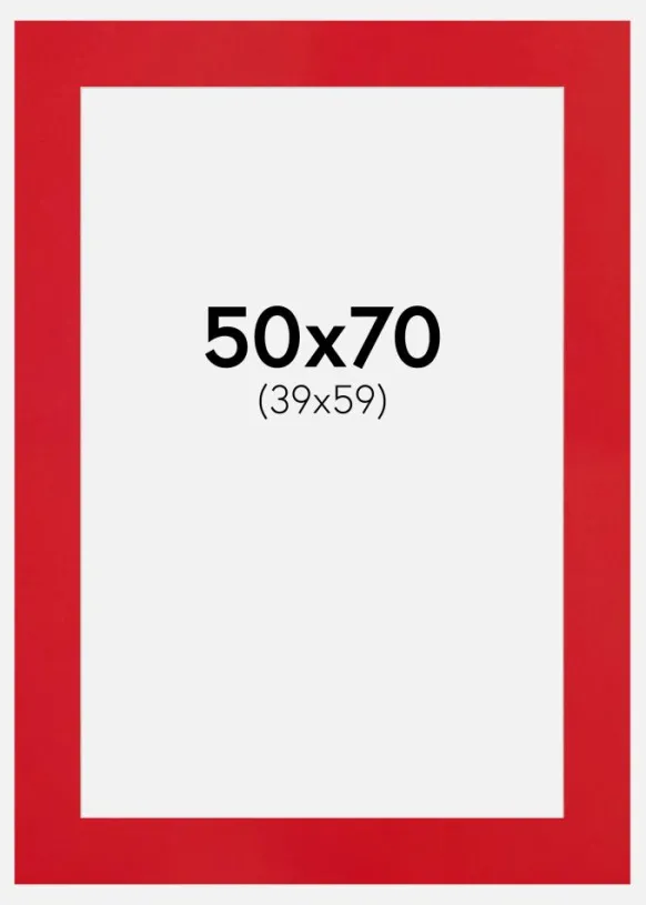 Passepartout Red Hot(Vit kärna) 50x70 cm (39x59)