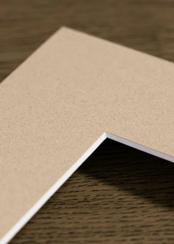 Passepartout Sandpaper Måttbeställd (Vit Kärna)