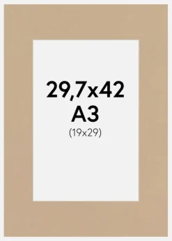 Passepartout Sandpaper (Vit kärna) A3 29,7x42 cm (19x29)