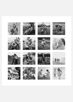 Passepartout Vit 50x50 cm - 16 Bilder collage