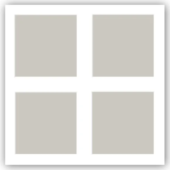 Passepartout Vit 60x60 cm - Collage 4 Bilder (24x24 cm) (60x60 cm)