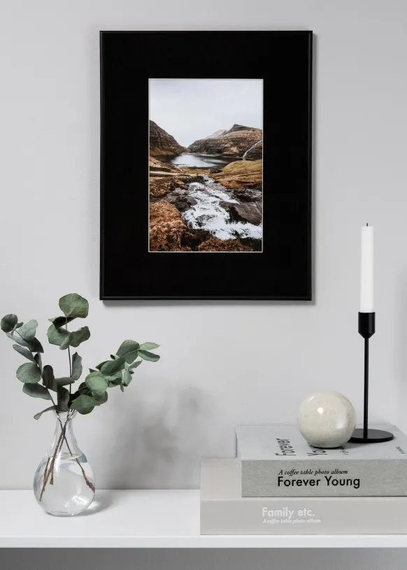 Passepartout XL Svart (Vit kärna) 50x60 cm (28,7x41 - A3)