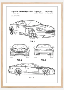 Patent Print - Aston Martin - White Poster (21x29.7 cm (A4))