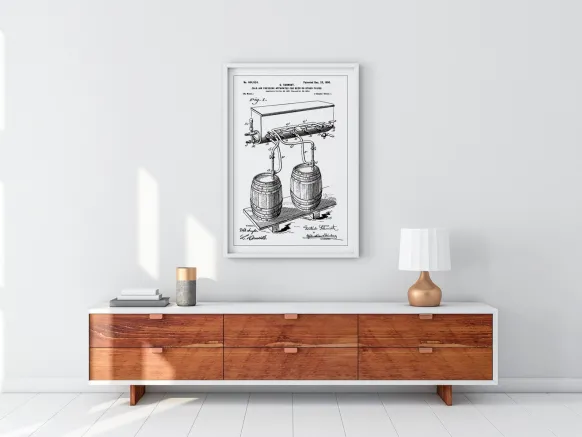 Patent Print - Beer Kegs - White Poster (21x29.7 cm (A4))